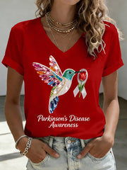 Women's Parkinson's Awareness Print T-shirt