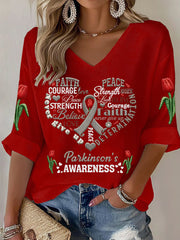 Women's Parkinson's Awareness Print T-Shirt