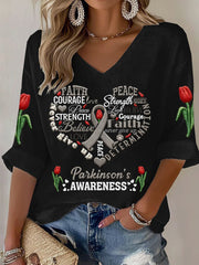 Women's Parkinson's Awareness Print T-Shirt