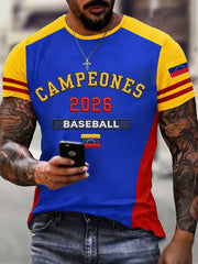 Men's Celebrate Venezuela 2026 Baseball Champions Print Casual Tee