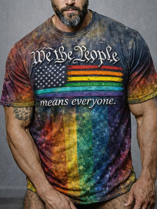 Men's 'We The People Means Everyone' Printed Casual T-Shirt