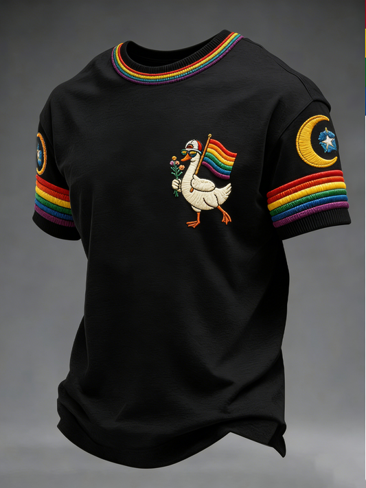 Men's Funny Pride Duck Pride Month  short sleeves t-shirt