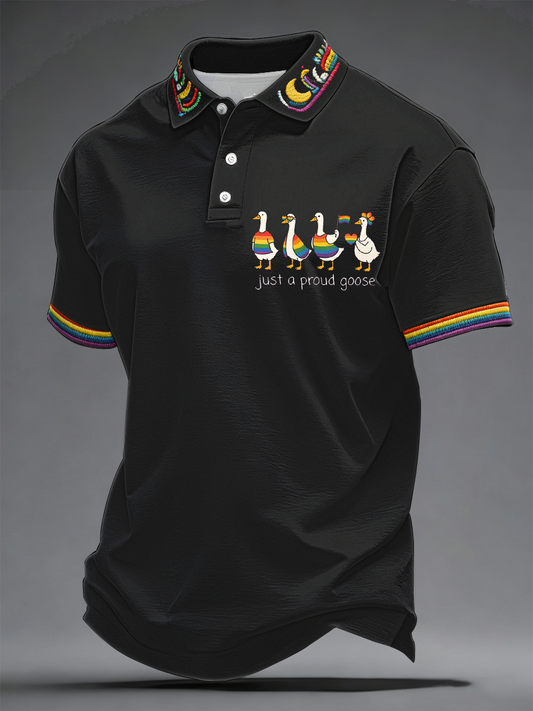 Men's Funny Pride Duck Pride Month polo shirt