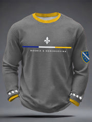 Men's Bosnia ZMAJEVI Football Lover Printed Waffle Tops