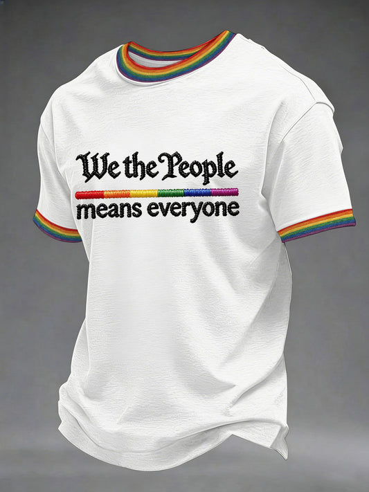Men's 'We The People Means Everyone' Printed Casual T-Shirt