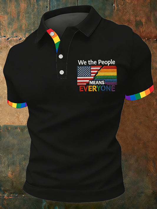 Men's Pride Month 'We The People Means Everyone' Printed Short Sleeve Top