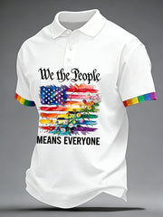 Men's Pride Month 'We The People Means Everyone' Printed Short Sleeve Top