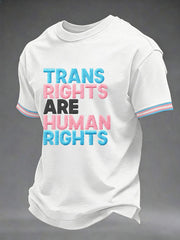 Men's 'Trans Rights are Human Rights' Printed Casual T-Shirt