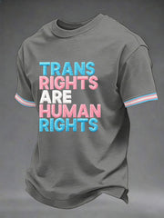 Men's 'Trans Rights are Human Rights' Printed Casual T-Shirt