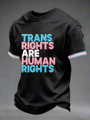 Men's 'Trans Rights are Human Rights' Printed Casual T-Shirt