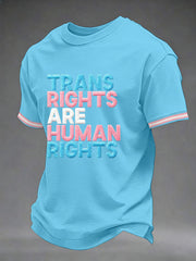 Men's 'Trans Rights are Human Rights' Printed Casual T-Shirt