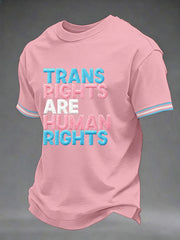 Men's 'Trans Rights are Human Rights' Printed Casual T-Shirt