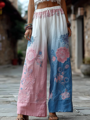 Women's Transgender Pride Floral Print Casual Pants