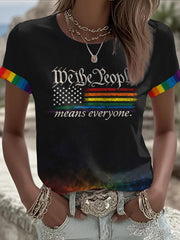 Women's 'We The People Means Everyone' Printed Casual T-Shirt