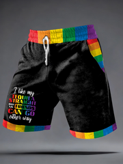 men's pride rainbow month shorts