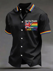 Men's Pride Month  'We The People Means Everyone' Printed Short Sleeve Shirt