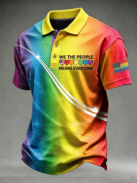 Men's Pride Month LGBT Art 'We The People Means Everyone' Short Sleeve Top