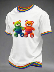 Men's Rainbow Bear Printed T-shirt