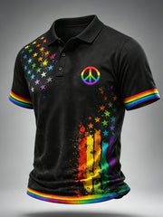 Men's Pride Month Rainbow Art Short Sleeve Top
