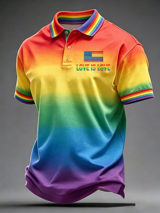 Men's Pride Month Love Is Love Print Casual Top