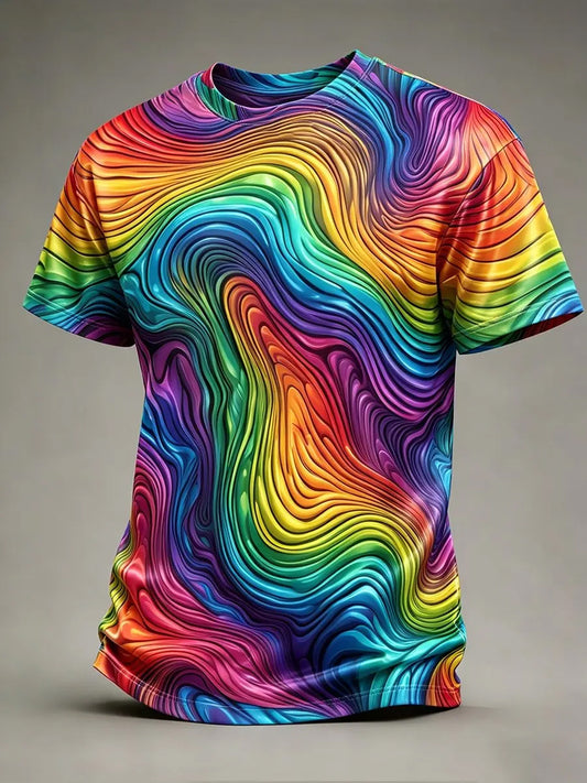 Men's LGBT Pride Month Rainbow Art Short Sleeve T-Shirt