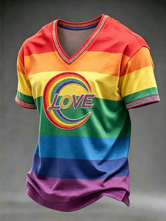 Men's Pride Month V-neck T-shirt