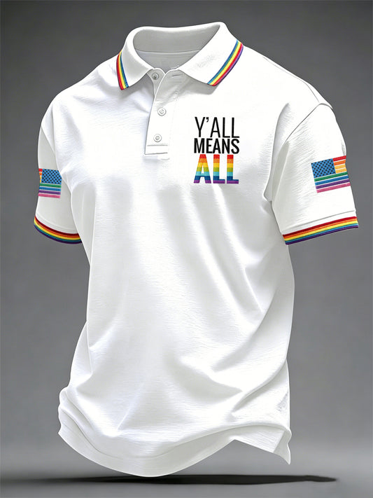 Men's Pride Month Y'All Means All Print Casual Top
