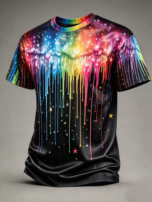 Men's LGBT Pride Month Rainbow Art Short Sleeve T-Shirt