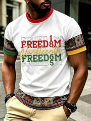 Men's Juneteenth 1865 Freedom Printed T-shirt