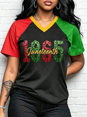 Women's Juneteenth 1865 V-neck T-shirt
