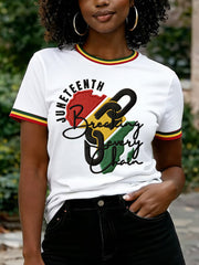 Women's Juneteenth Breaking Every Chain Print Casual Tee