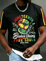 Men's Juneteenth 1865 Free Souls Printed T-shirt