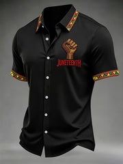 Men's Juneteenth Print Casual Shirt