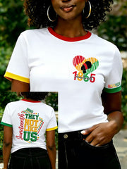Women's Juneteenth They Not Like Us Since 1865 Print Casual Tee