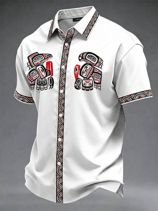 Men's Indigenous Print Casual Shirt