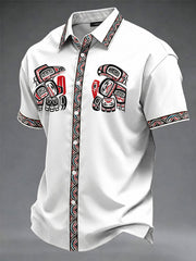 Men's Indigenous Print Casual Shirt