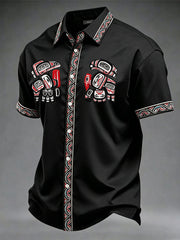 Men's Indigenous Print Casual Shirt