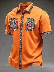 Men's Indigenous Print Casual Shirt