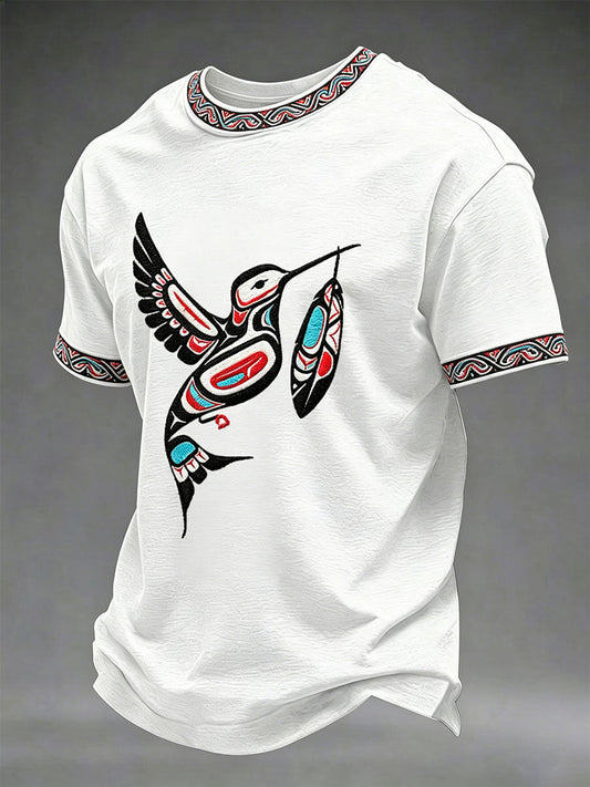 Men's Indigenous Totem Art Print Casual T-Shirt