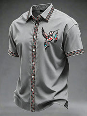 Men's Indigenous Print Casual Shirt