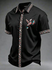 Men's Indigenous Print Casual Shirt