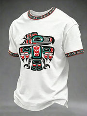 Men's Indigenous Totem Art Print Casual T-Shirt