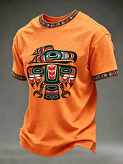 Men's Indigenous Totem Art Print Casual T-Shirt