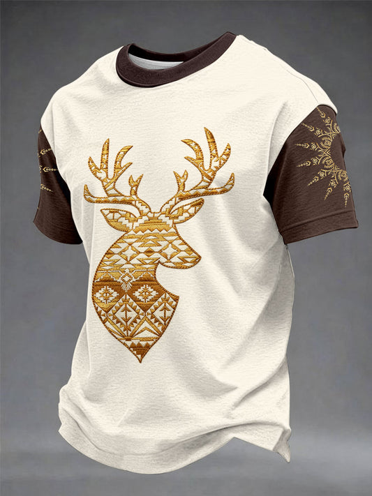 Men's Casual T-Shirt with Totem Print