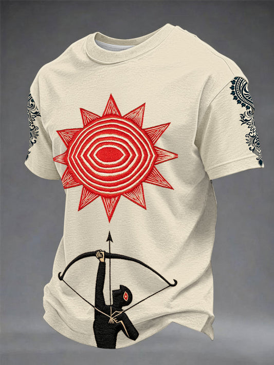 Men's Casual T-Shirt with Totem Print