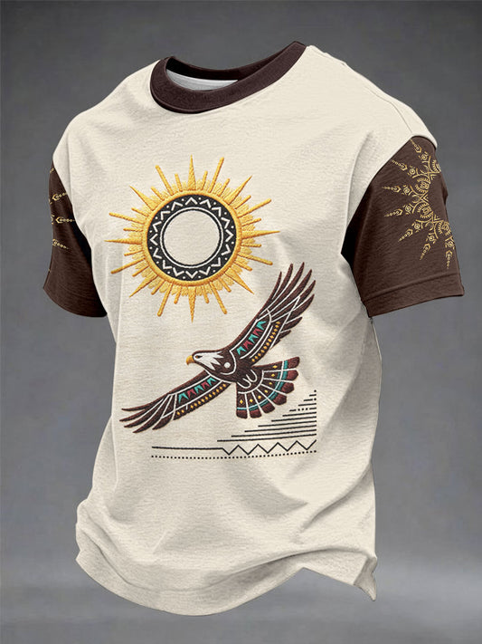 Men's Casual T-Shirt with Totem Print