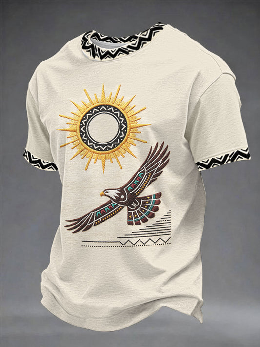 Men's Casual T-Shirt with Totem Print