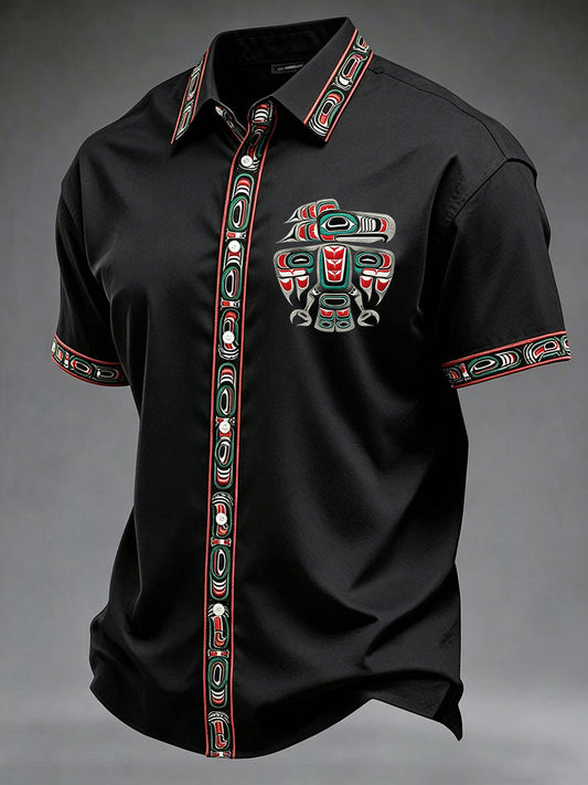 Men's Indigenous Totem Art Casual Shirt