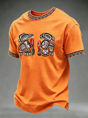 Men's Indigenous Totem Art Casual T-Shirt