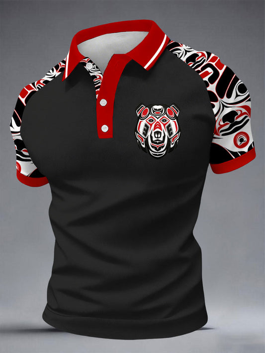 Men's Indigenous Bear Art Casual Top
